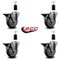 Service Caster 4'' Thermoplastic Rubber Swivel 1-3/8'' Expanding Stem Caster Set with Brake, 4PK SCC-EX20S414-TPRB-PLB-138-4 - alternate 3